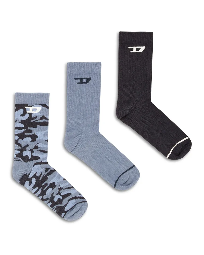 Diesel Dreierpack Baumwollsocken mit Jacquard-D - Socken - Herren - Bunt Bunt