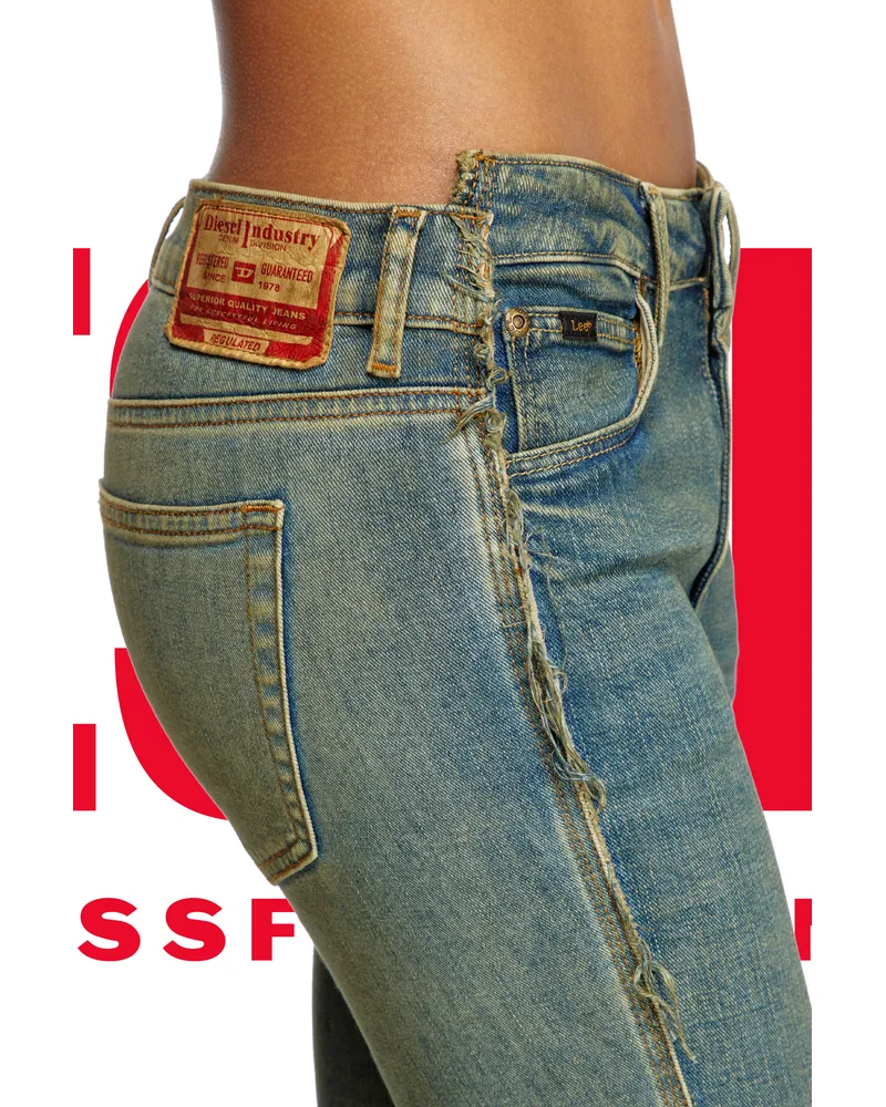 Diesel Regular Jeans - Dieseloves 02, Dunkelblau, Knopfverschluss Blau
