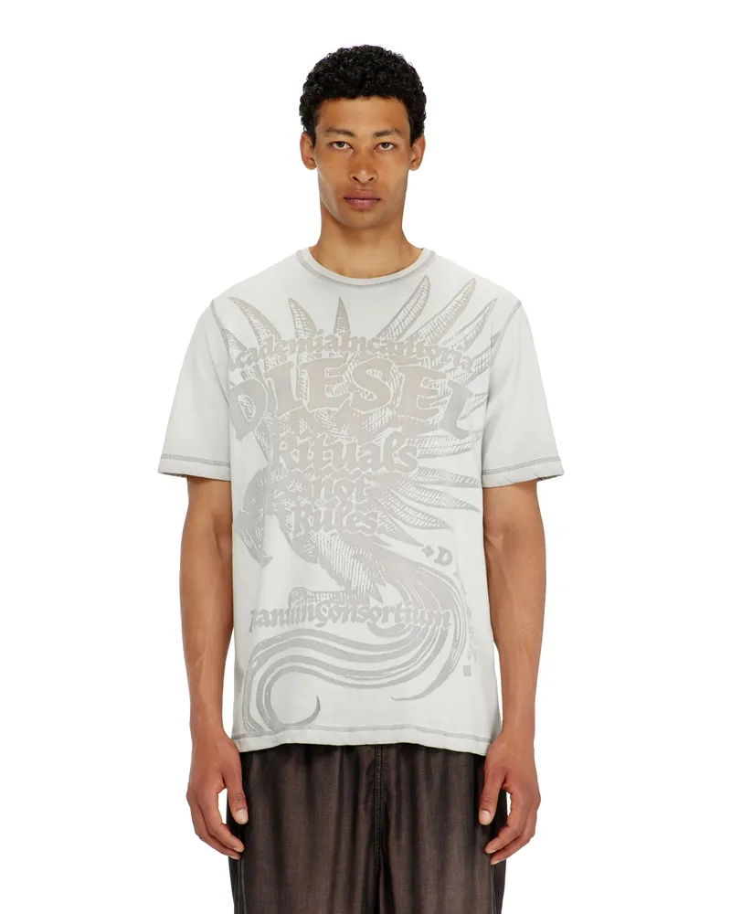 Diesel Jersey-T-Shirt mit geprägtem Motiv - T-Shirts - Herren - Grau Grau