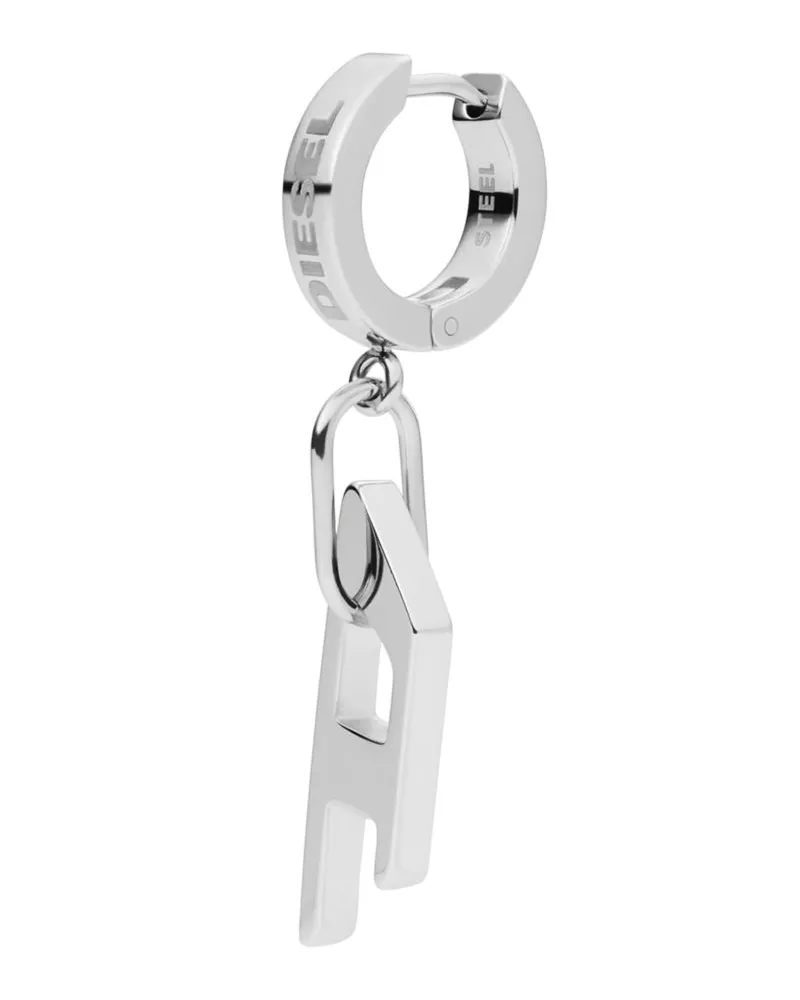 Diesel Edelstahlkreole - Ohrringe - Unisex - Silber Silber