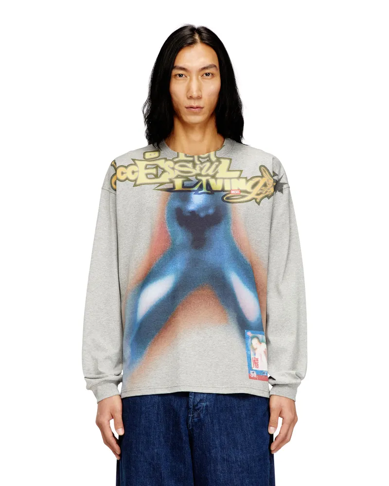 Diesel Baumwoll-T-Shirt mit Digitaldruck - T-Shirts - Herren - Bunt Bunt