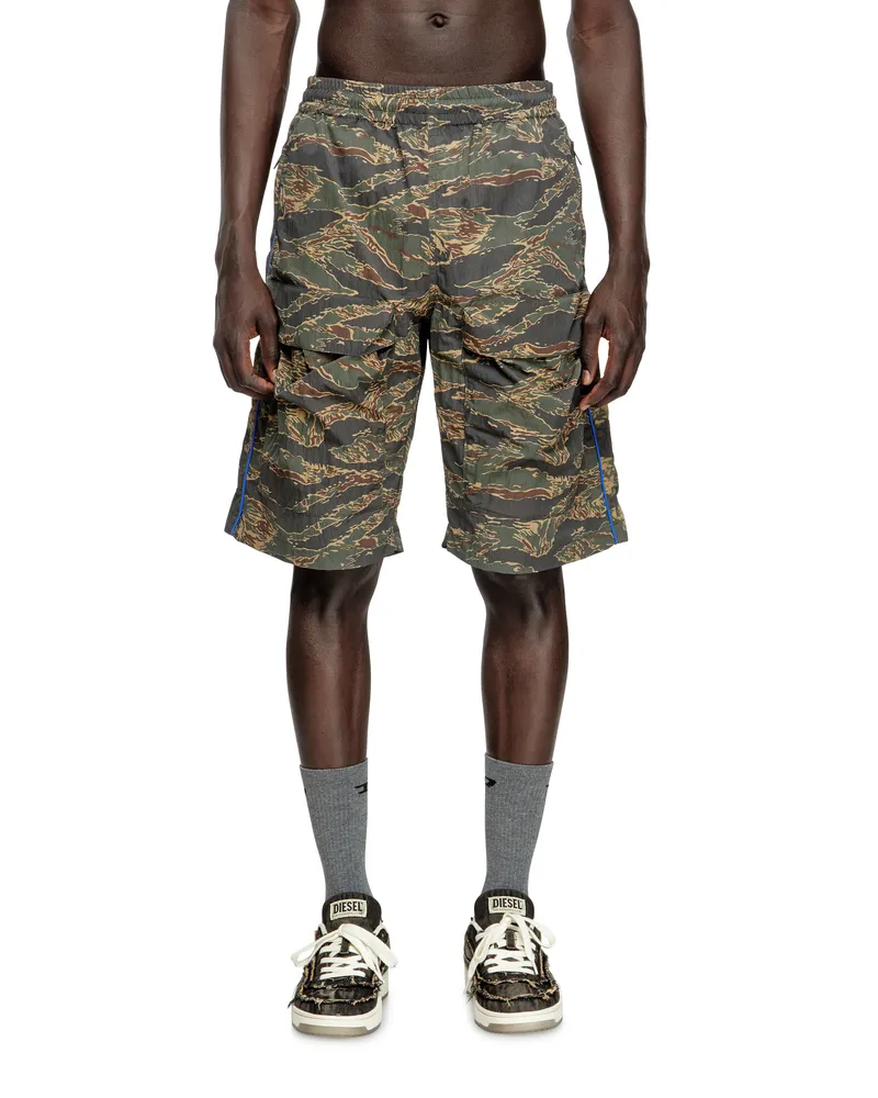 Diesel Cargoshorts mit gemischten Camo-Prints - Kurze Hosen - Herren - Grün Grün