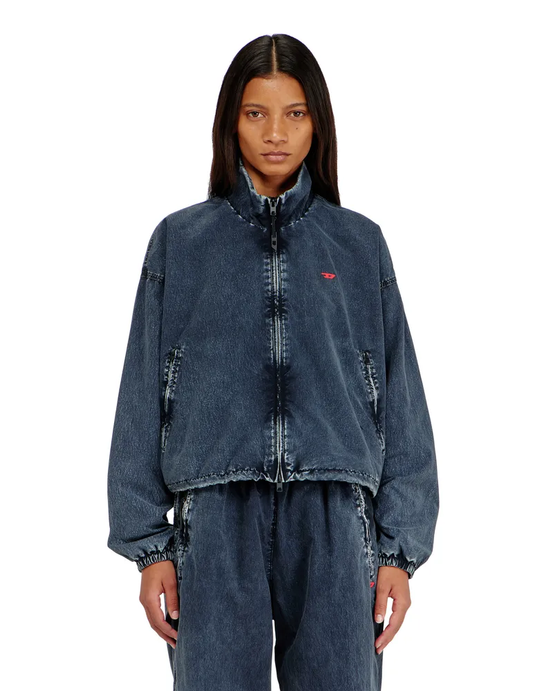 Diesel Windbreaker-Jacke aus acid-wash taslan - Jacken - Damen - Blau Blau