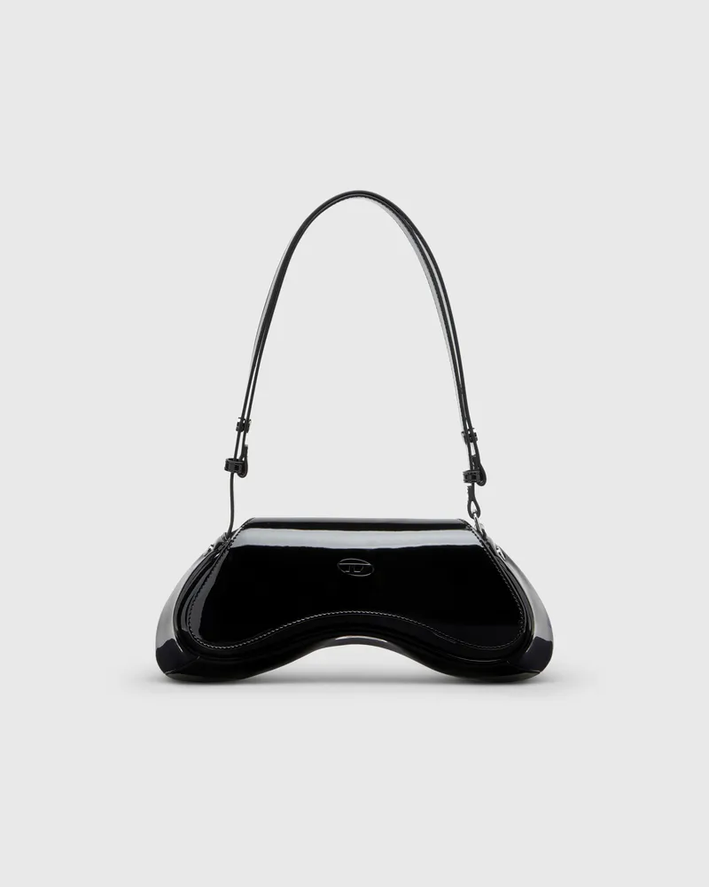 Diesel Play-Glänzende Crossbody-Tasche - Schultertaschen - Damen - Schwarz Schwarz
