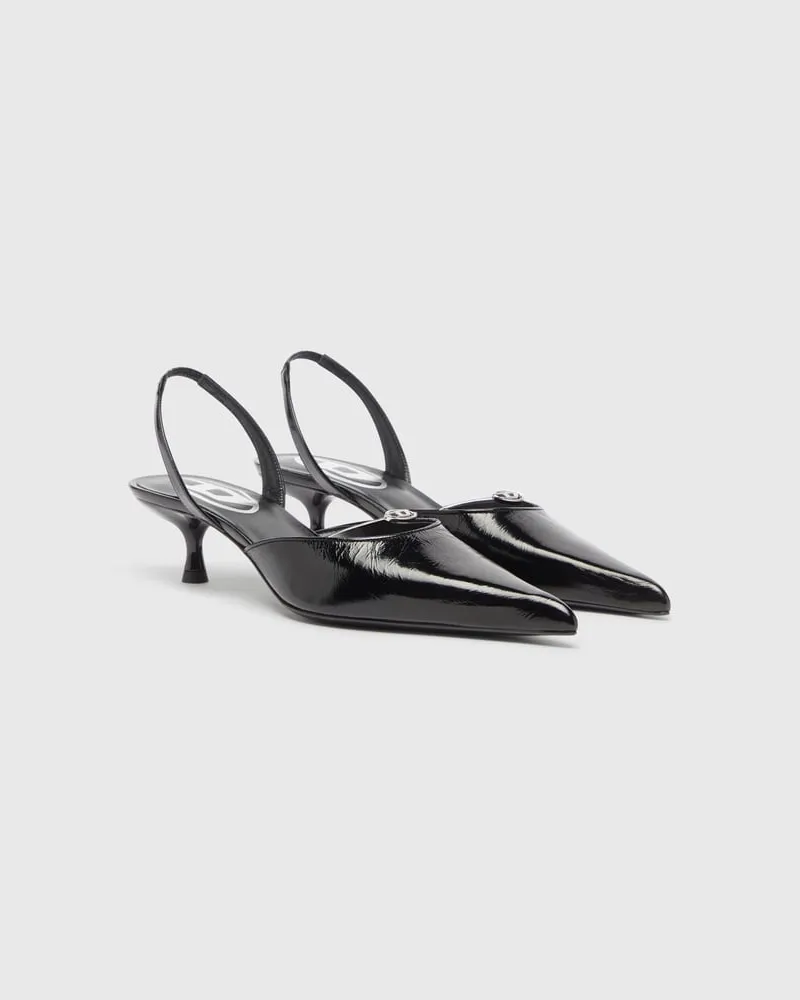 Diesel D-Jewels - Lederslingbacks mit Oval D Schmuck - Pumps - Damen - Schwarz Schwarz