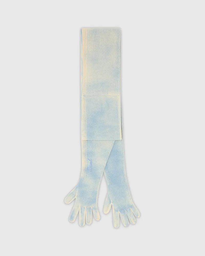 Diesel Hybrider Handschuh-Schal aus zweifarbiger Wolle - Handschuhe - Unisex - Blau Blau