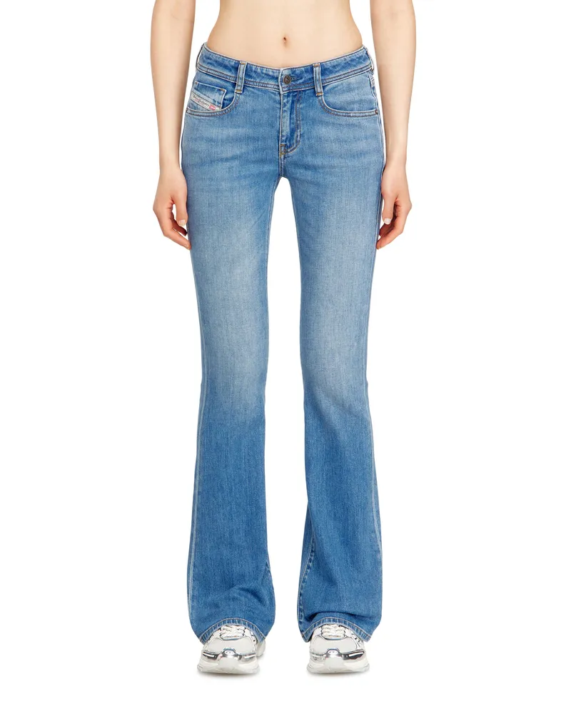 Diesel Bootcut Jeans Low Waist 1969 D-Ebbey, Hellblau, Reißverschluss Blau