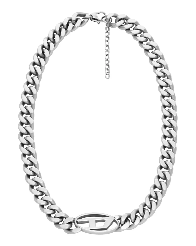 Diesel Choker mit ovalem D-Logo - Halsketten - Herren - Silber Silber