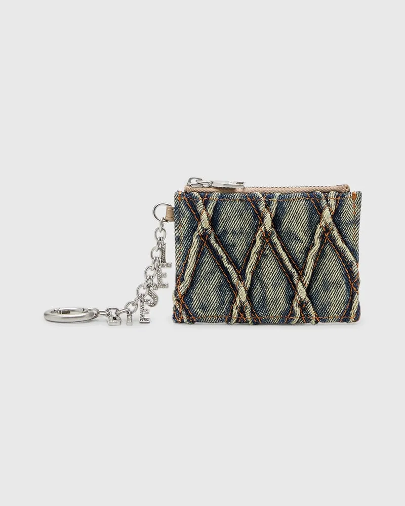 Diesel Kartenetui aus gestepptem Argyle-Denim - Kartenetuis - Damen - Blau Blau