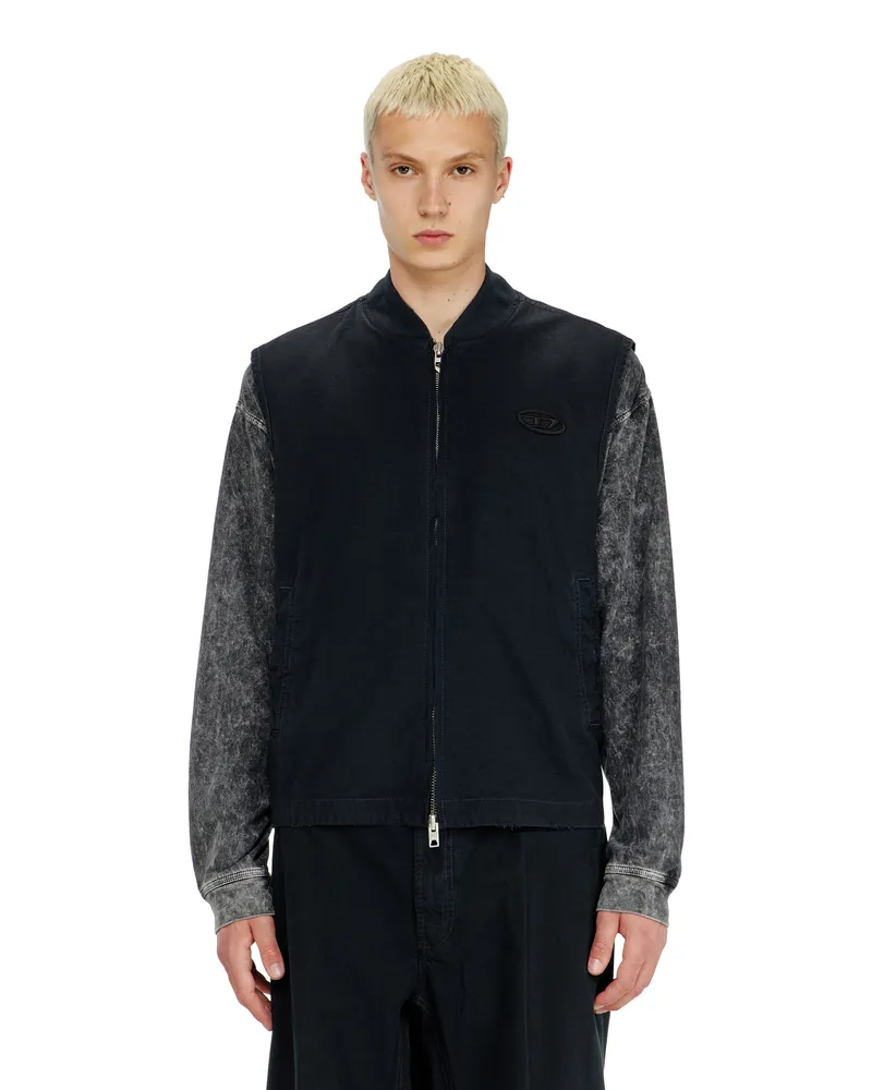 Diesel Baumwoll-ripstop-Weste mit Oval D patch - Jacken - Herren - Schwarz Schwarz