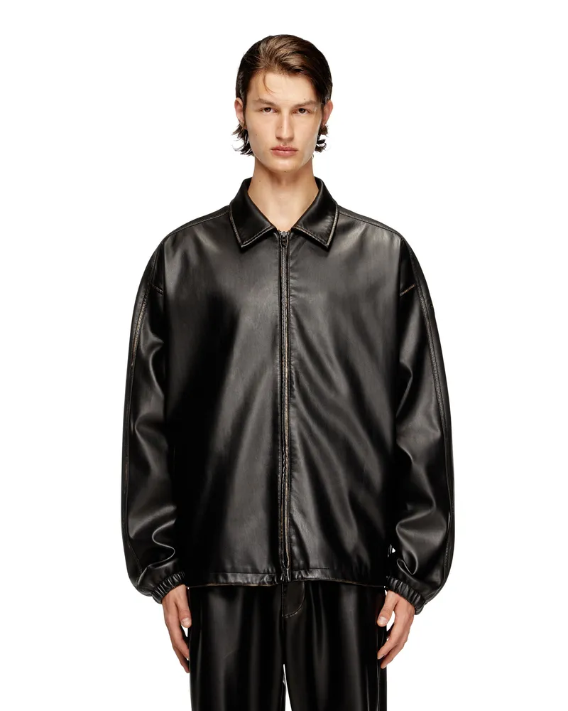 Diesel Jacke aus behandeltem technischem Gewebe - Jacken - Unisex - Schwarz Schwarz