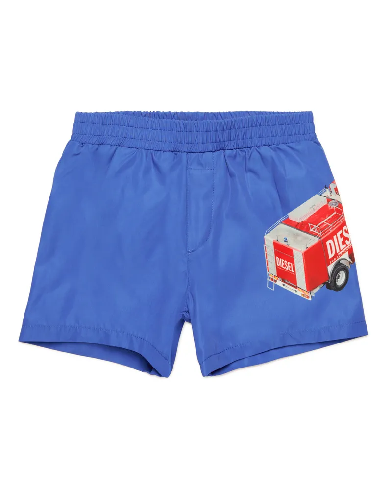 Diesel Badeshorts mit Feuerwehrauto-Print - Beachwear - Herren - Blau Blau