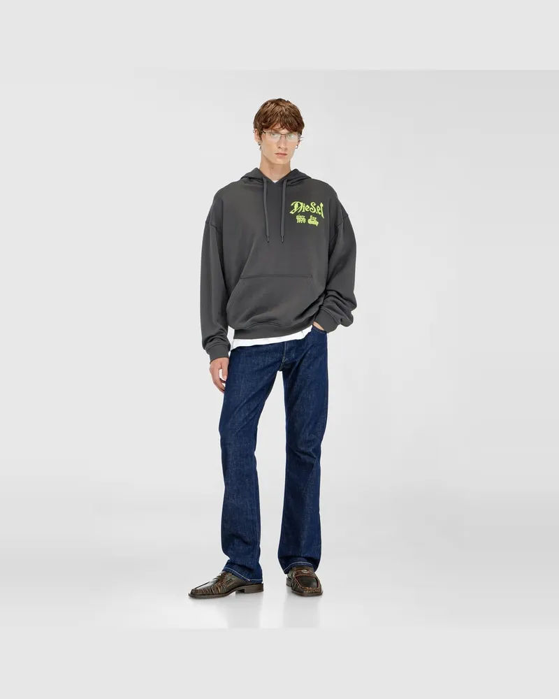 Diesel Baumwoll-Hoodie mit beflockten Grafiken - Sweatshirts - Herren - Grau Grau