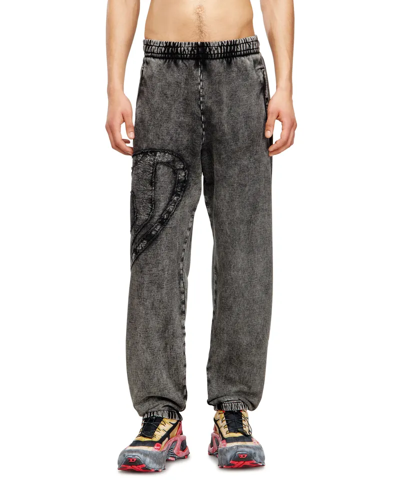 Diesel Jogginghose aus Bio-Baumwolle mit ovalem D-Patch - Hosen - Herren - Grau Grau