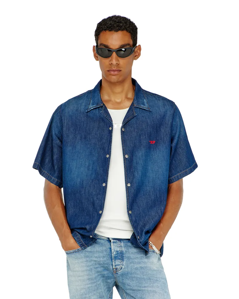 Diesel Jeanshemd mit kurzen Ärmeln - Denimhemden - Herren - Blau Blau