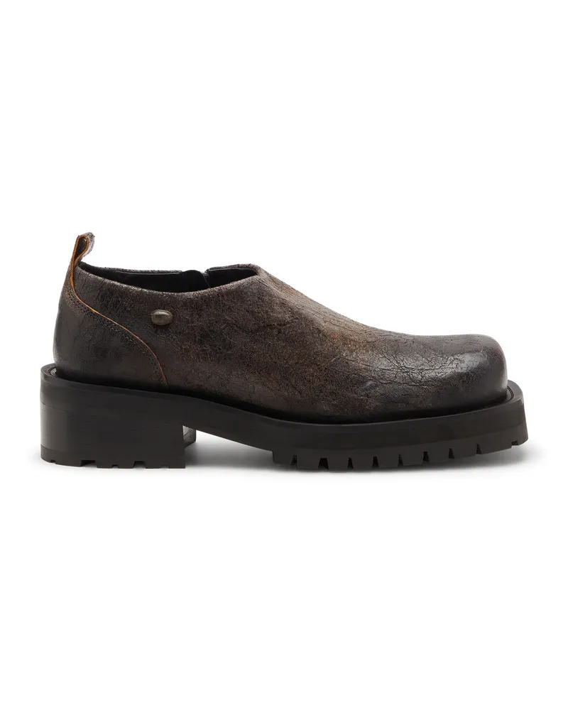 Diesel D-Texan-Schuhe mit Reißverschluss aus Wildleder in vielgetragener gerissener Optik - Mules - Herren - Braun Braun