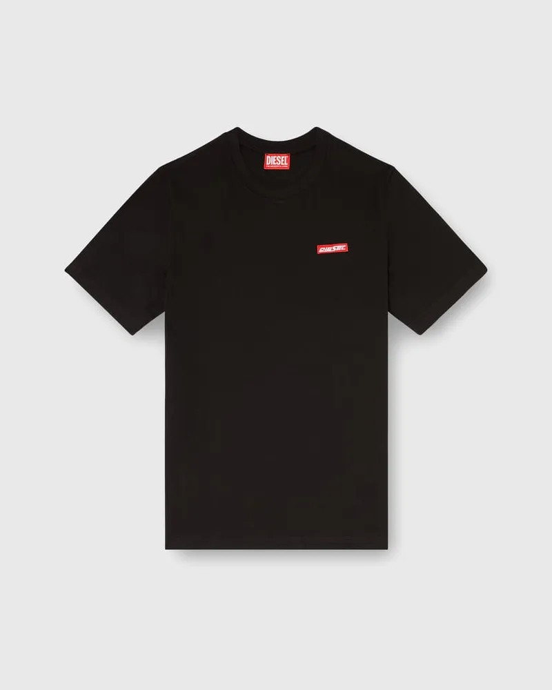 Diesel T-Shirt aus Baumwolle mit Logo patch - T-Shirts - Herren - Schwarz Schwarz