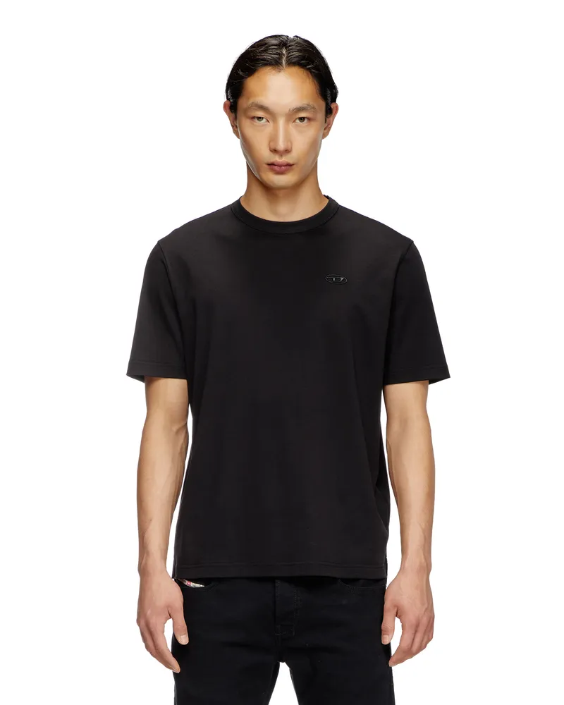 Diesel T-Shirt mit farblich abgestimmter Logo-Stickerei - T-Shirts - Herren - Schwarz Schwarz