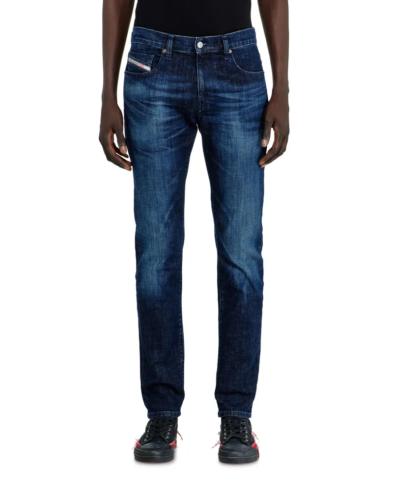 Diesel Slim Jeans Regular Waist 2019 D-Strukt, Dunkelblau, Reißverschluss Blau