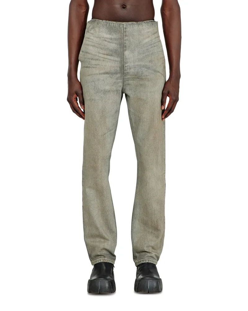 Diesel Slim Jeans Regular Waist D-THANOR, Schwarz/Dunkelgrau, Reißverschluss Grau