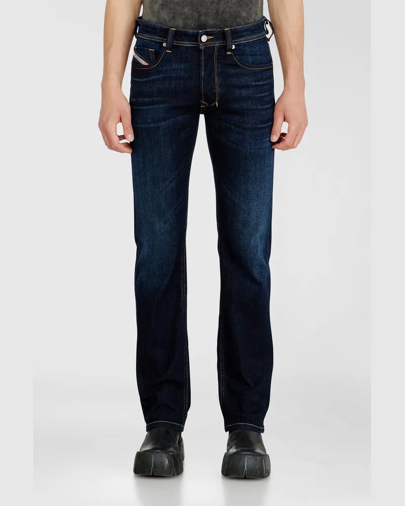 Diesel Regular Jeans Low Waist 1985 Larkee, Dunkelblau, Knopfverschluss Blau