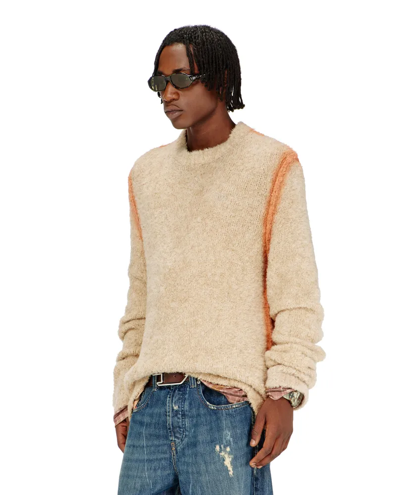 Diesel Alpaca-Mix Pullover mit spraygefärbten Nähten - Strickwaren - Herren - Braun Braun