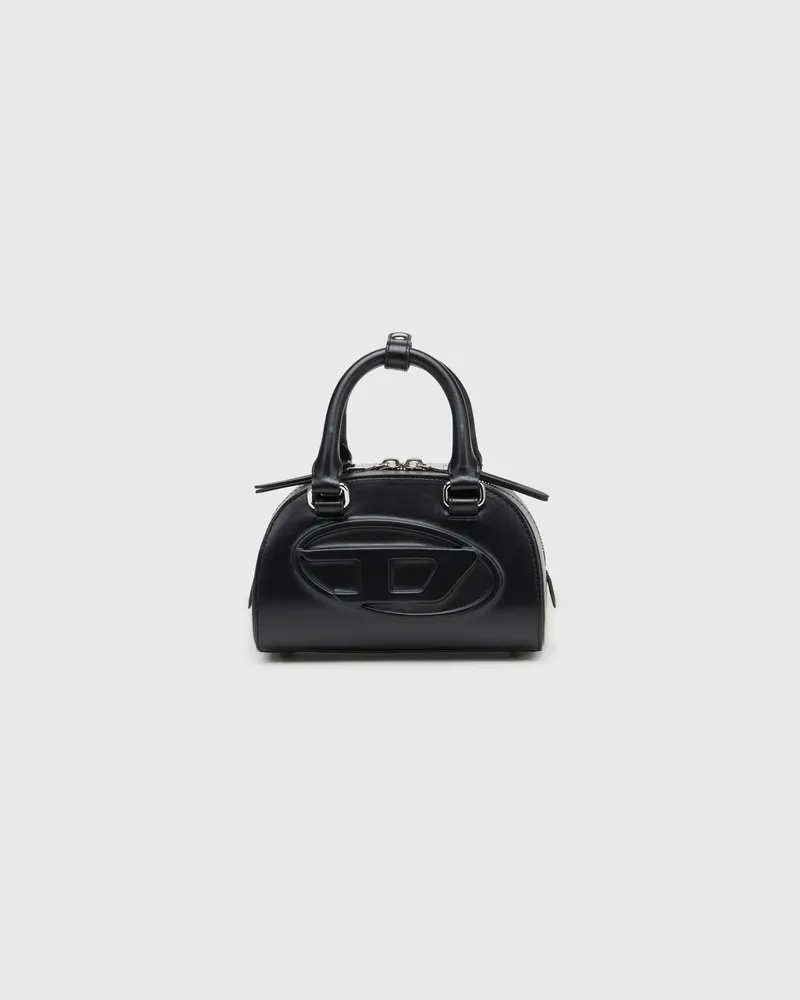 Diesel 1DR Dome-Kleine-Bowling-Tasche aus Leder - Schultertaschen - Damen - Schwarz Schwarz