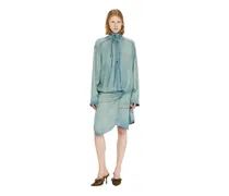 Oversized draped denim Hemdkleid - Kleider - Damen - Blau
