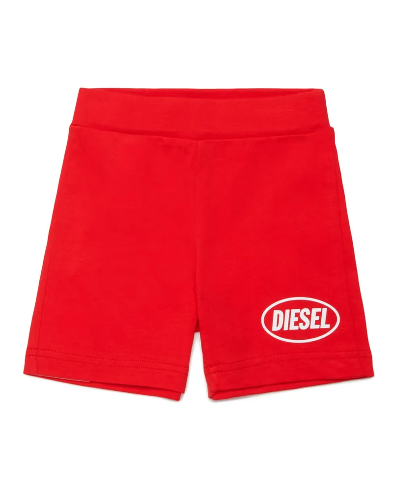 Diesel Baumwollshorts mit Logoprint - Kurze Hosen - Unisex - Rot Rot