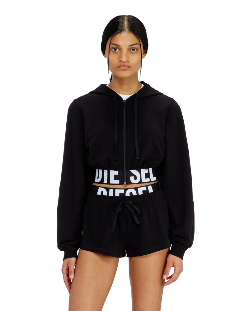 Diesel Cropped Hoodie mit Logo-Band - Oberteile - Damen - Schwarz Schwarz