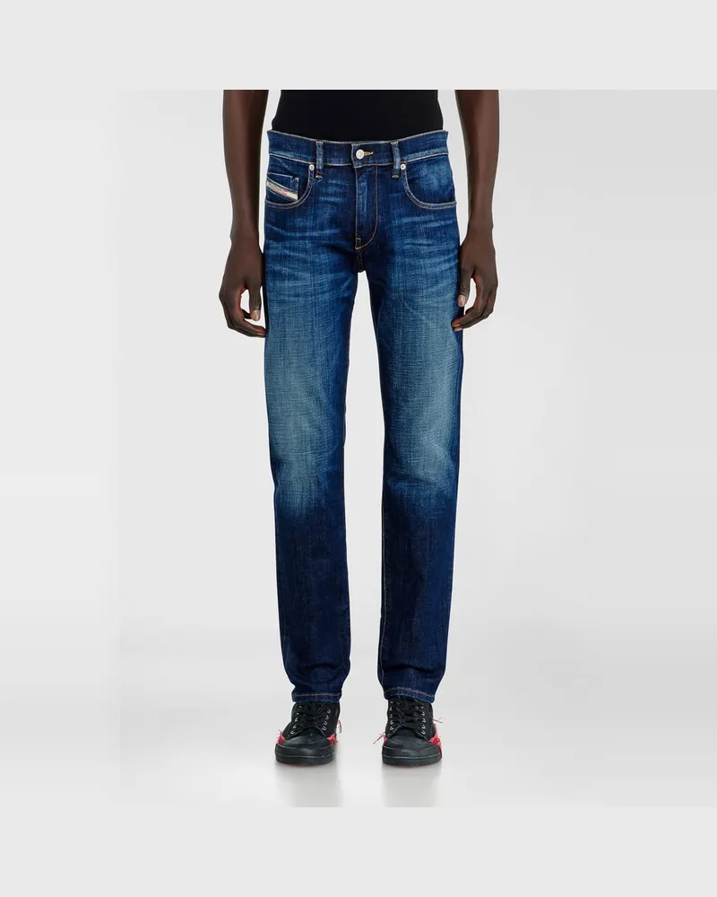 Diesel Slim Jeans Regular Waist 2019 D-Strukt, Mittelblau, Reißverschluss Blau