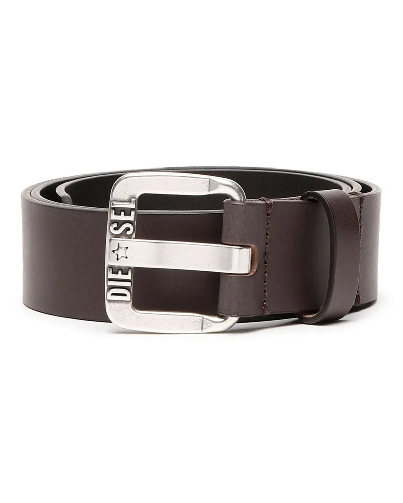 Diesel 3.9cm Gürtel aus Leder mit Sternen-Logo-Schließe aus Metall - Gürtel - Herren - Braun Braun