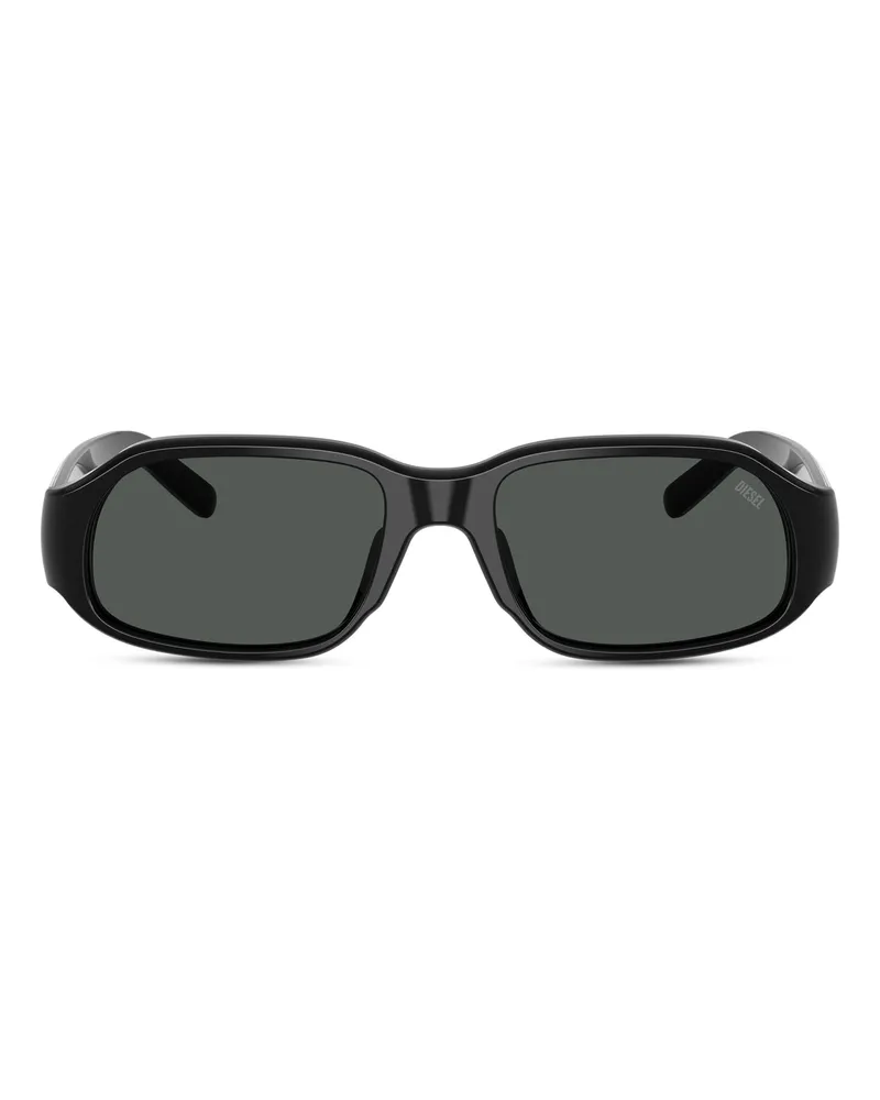 Diesel Rechteckige Sonnenbrille - Sonnenbrille - Unisex - Schwarz Schwarz