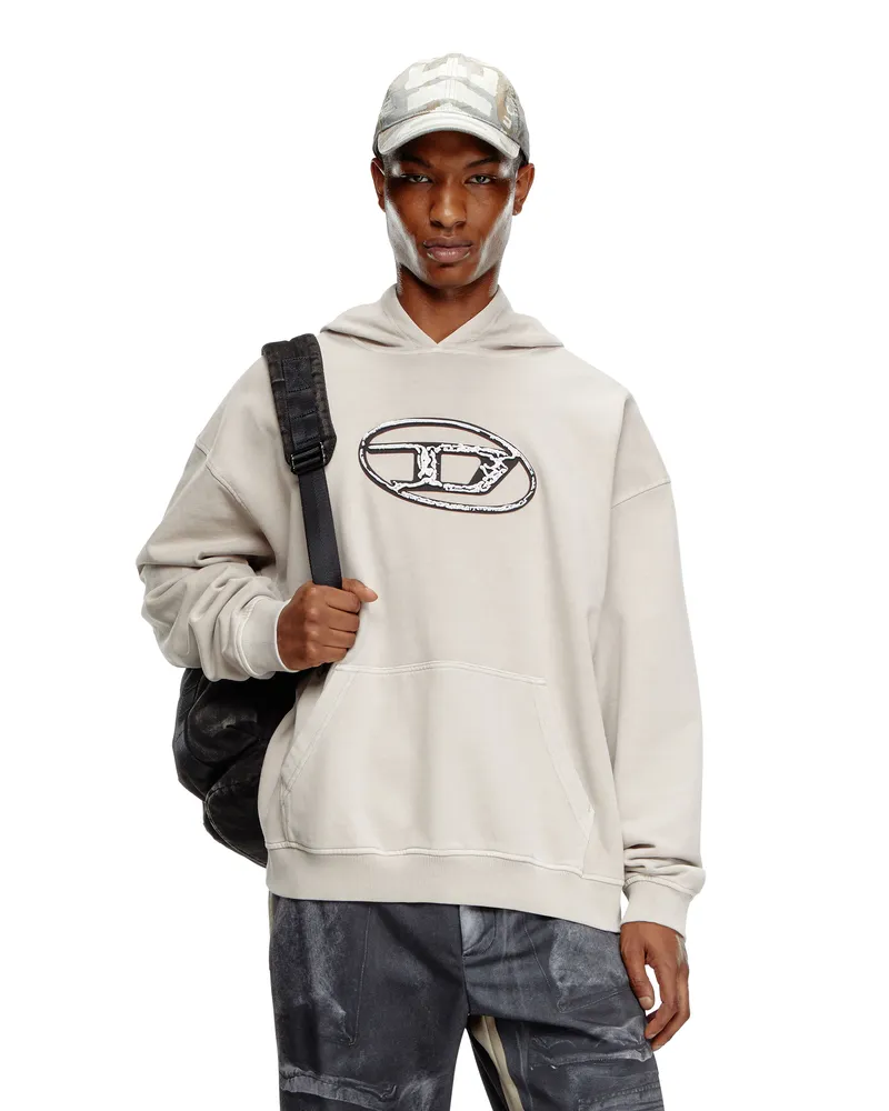 Diesel Hoodie mit mehrlagigem Logo-Print - Sweatshirts - Herren - Grau Grau