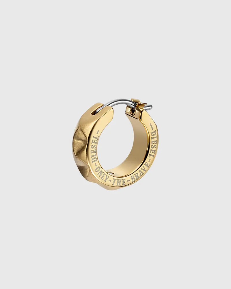 Diesel Goldfarbener Edelstahl-Ohrring - Ohrringe - Unisex - Gold Gold