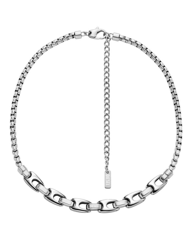 Diesel Edelstahlkettenglieder-Halskette - Halsketten - Unisex - Silber Silber