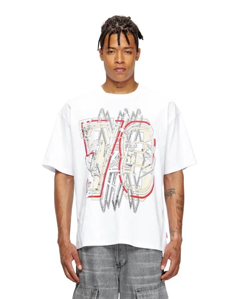Diesel T-Shirt mit 78-Print - T-Shirts - Herren - Weiss Weiss