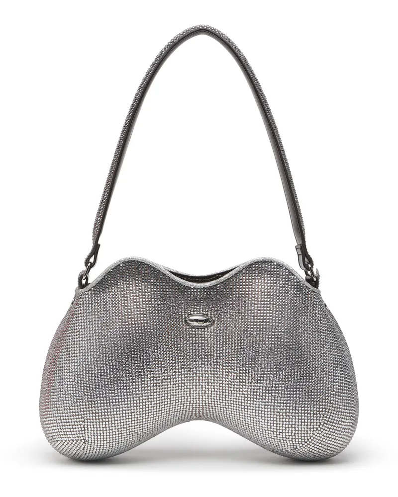 Diesel Double-D-Schultertasche mit Allover-Kristallen - Schultertaschen - Damen - Silber Silber