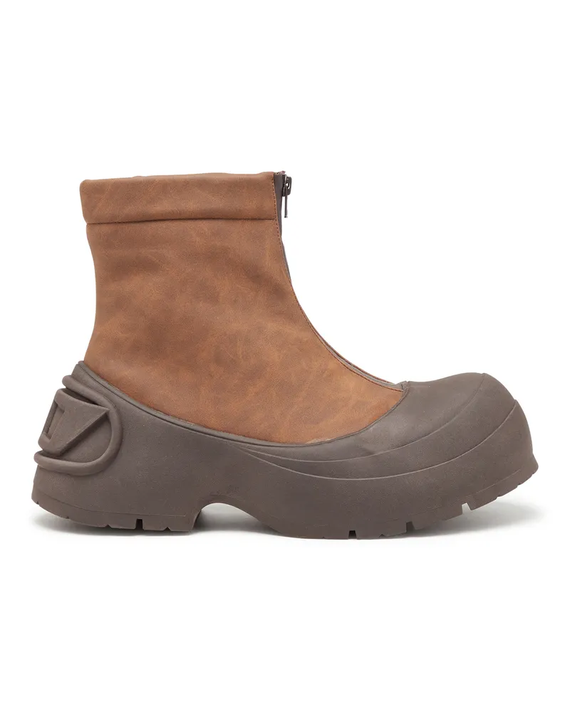 Diesel D-Donald-Stiefeletten mit Besatz aus Gummi - Stiefel und Stiefeletten - Herren - Braun Braun