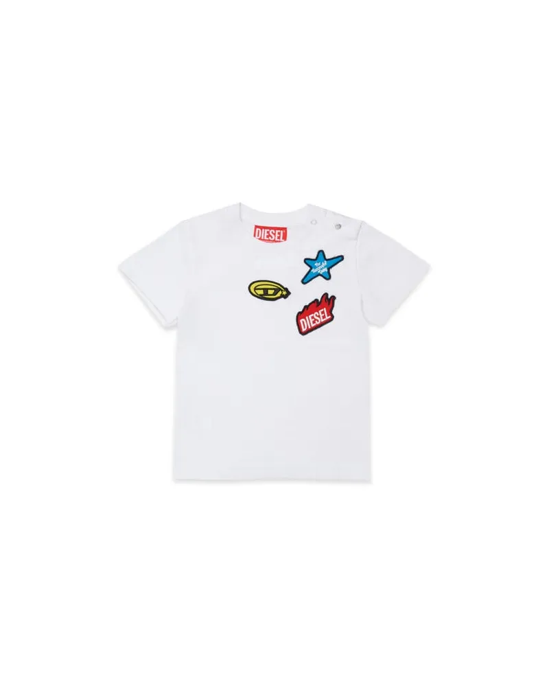 Diesel Baumwoll-T-Shirt mit Aufnähern - T-Shirts und Tops - Herren - Weiss Weiss