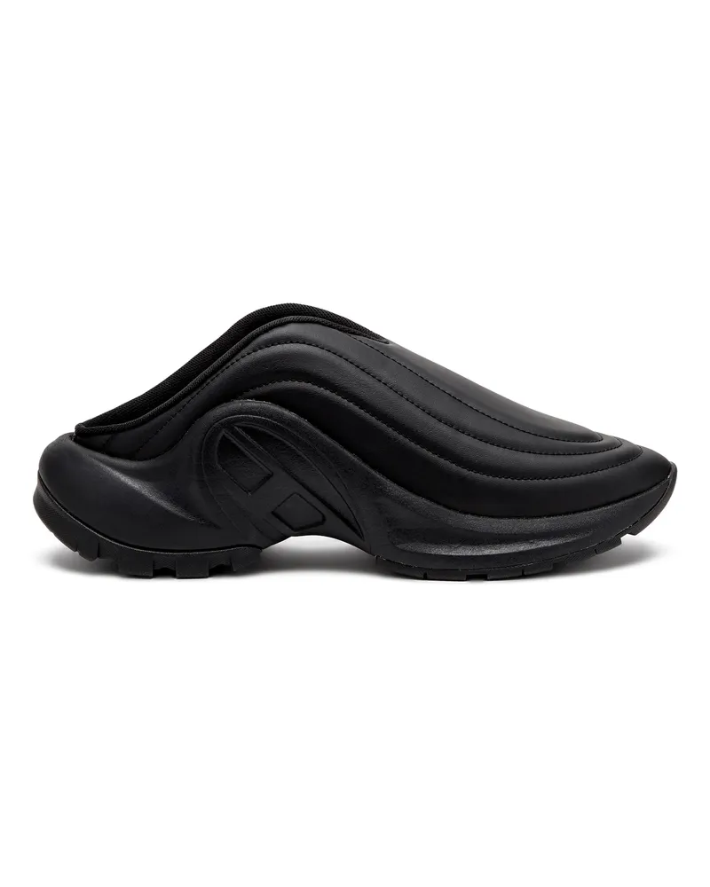 Diesel S-D-Runner-Pantoletten in Matt-Optik - Sneakers - Unisex - Schwarz Schwarz