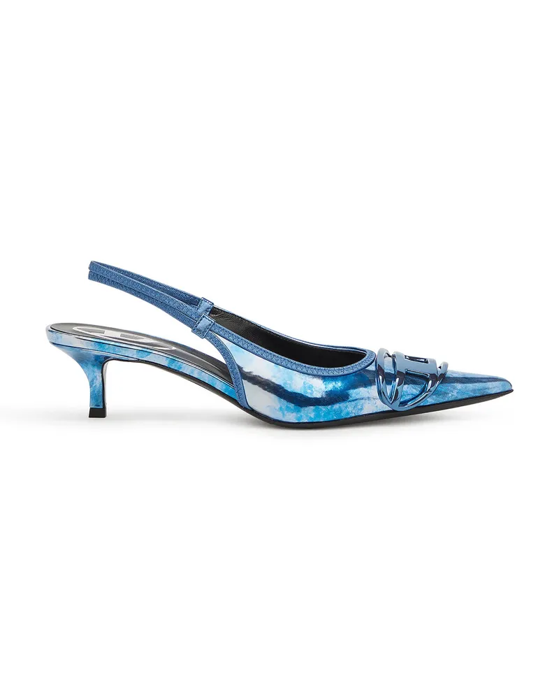 Diesel D-Venus-Zweifarbige Metallic-Slingback-Pumps - Pumps - Damen - Blau Blau