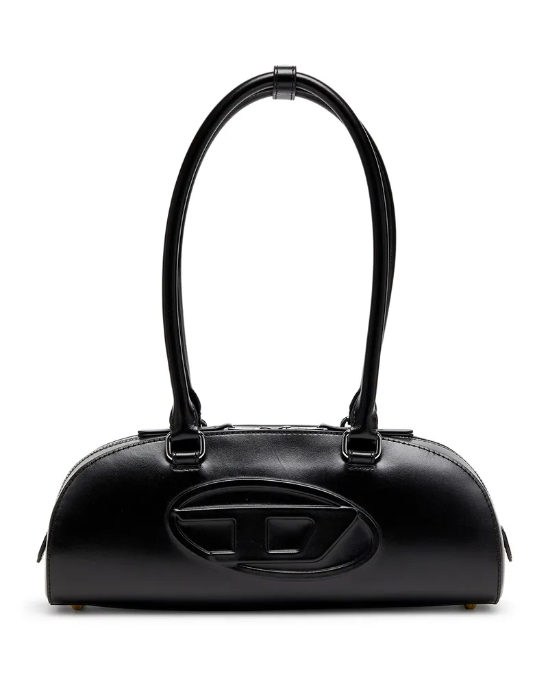 Diesel 1DR Dome - Bowlingtasche aus Leder - Schultertaschen - Damen - Schwarz Schwarz