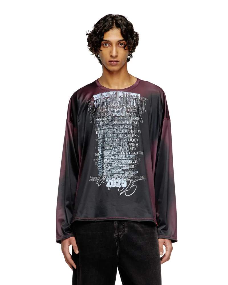 Diesel Langarm-Tech-T-Shirt aus Jersey mit Text-Print - T-Shirts - Unisex - Bunt Bunt