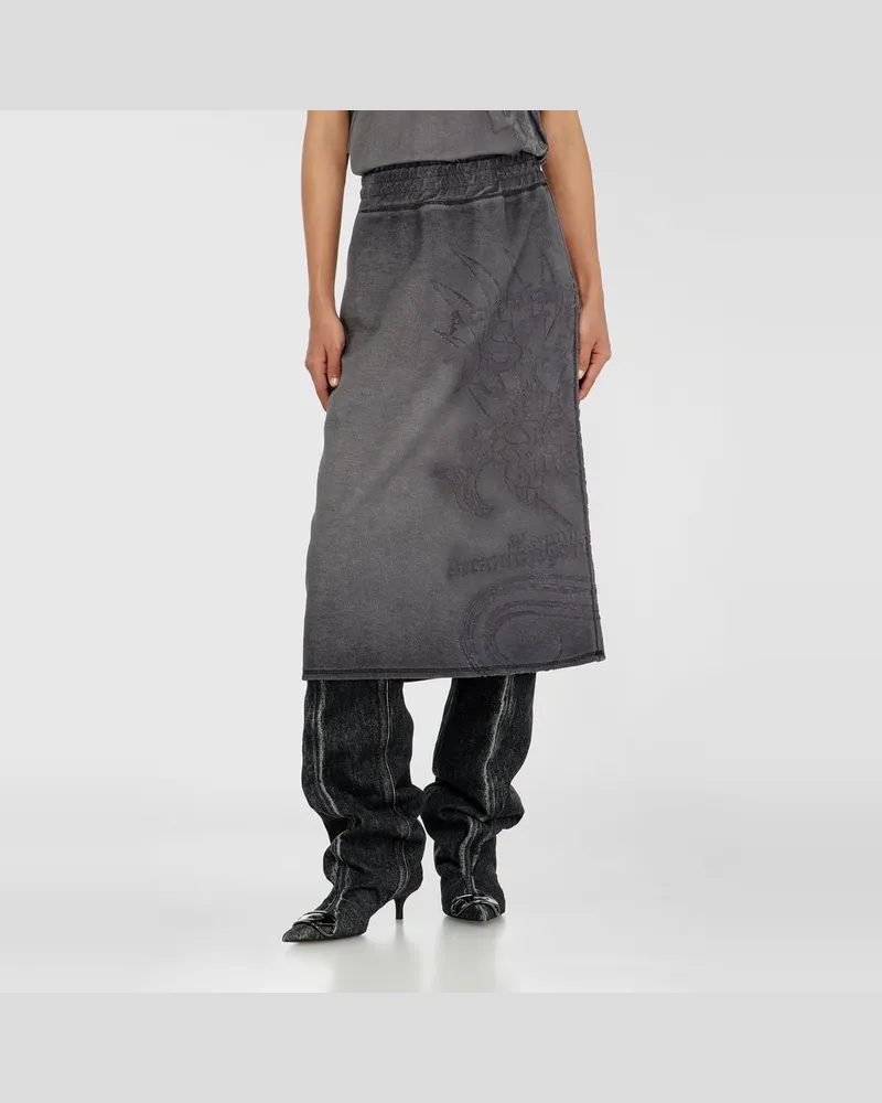 Diesel Fleece-Midirock mit Dévoré-Print - Röcke - Damen - Grau Grau