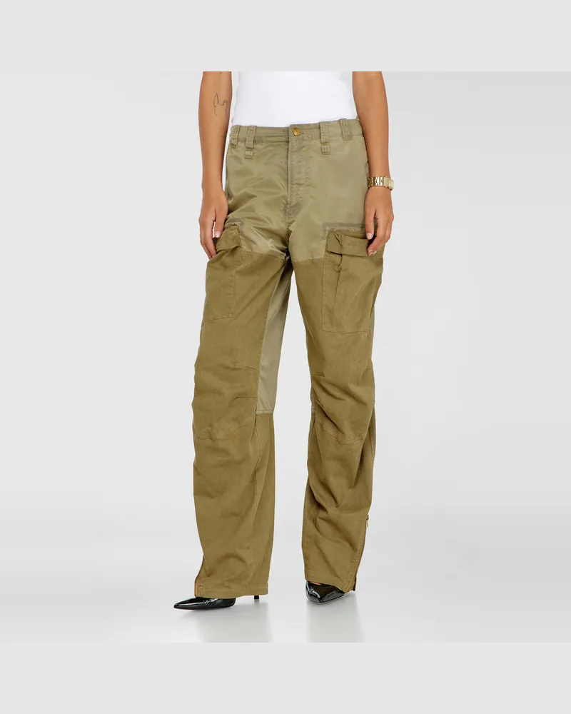 Diesel Cargo-Hose aus Baumwolle und Nylon - Hosen - Damen - Grün Grün