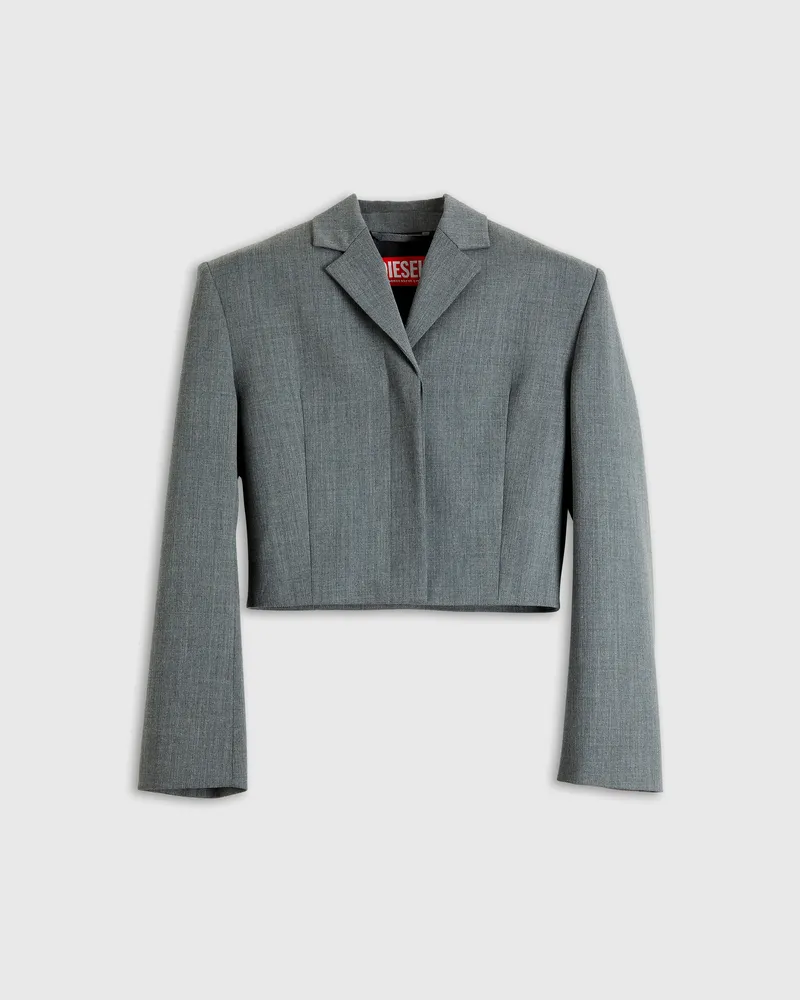 Diesel Kurz geschnittener Blazer aus Wollmischgewebe - Jacken - Damen - Grau Grau