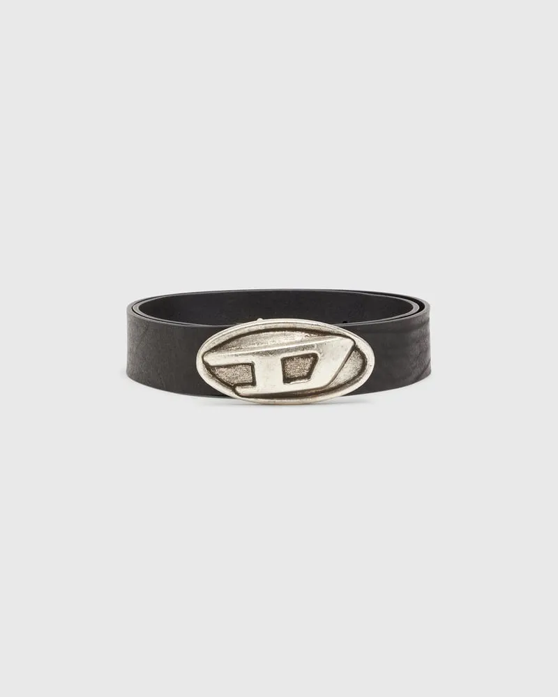 Diesel 4 cm Gürtel mit Oval D-Schnalle - Gürtel - Herren - Schwarz Schwarz