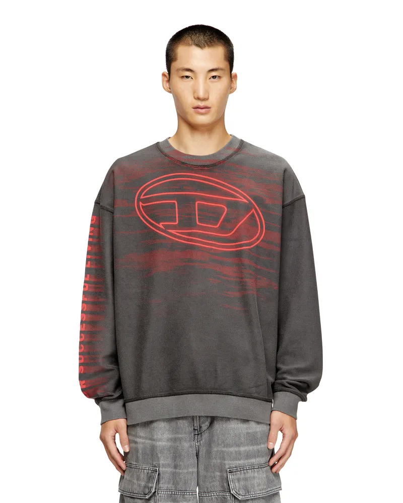 Diesel Baumwoll-Sweatshirt mit Oval-D-Druck - Sweatshirts - Herren - Grau Grau