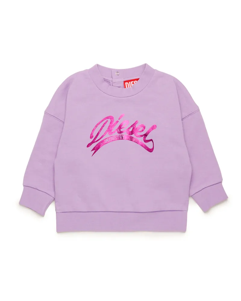 Diesel Sweatshirt aus Baumwolle mit Metallic-Logo - Sweatshirts - Damen - Violett Violett